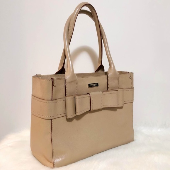 Authentic Kate spade beige taupe tote satchel shoulder side bag purse - Picture 2 of 4